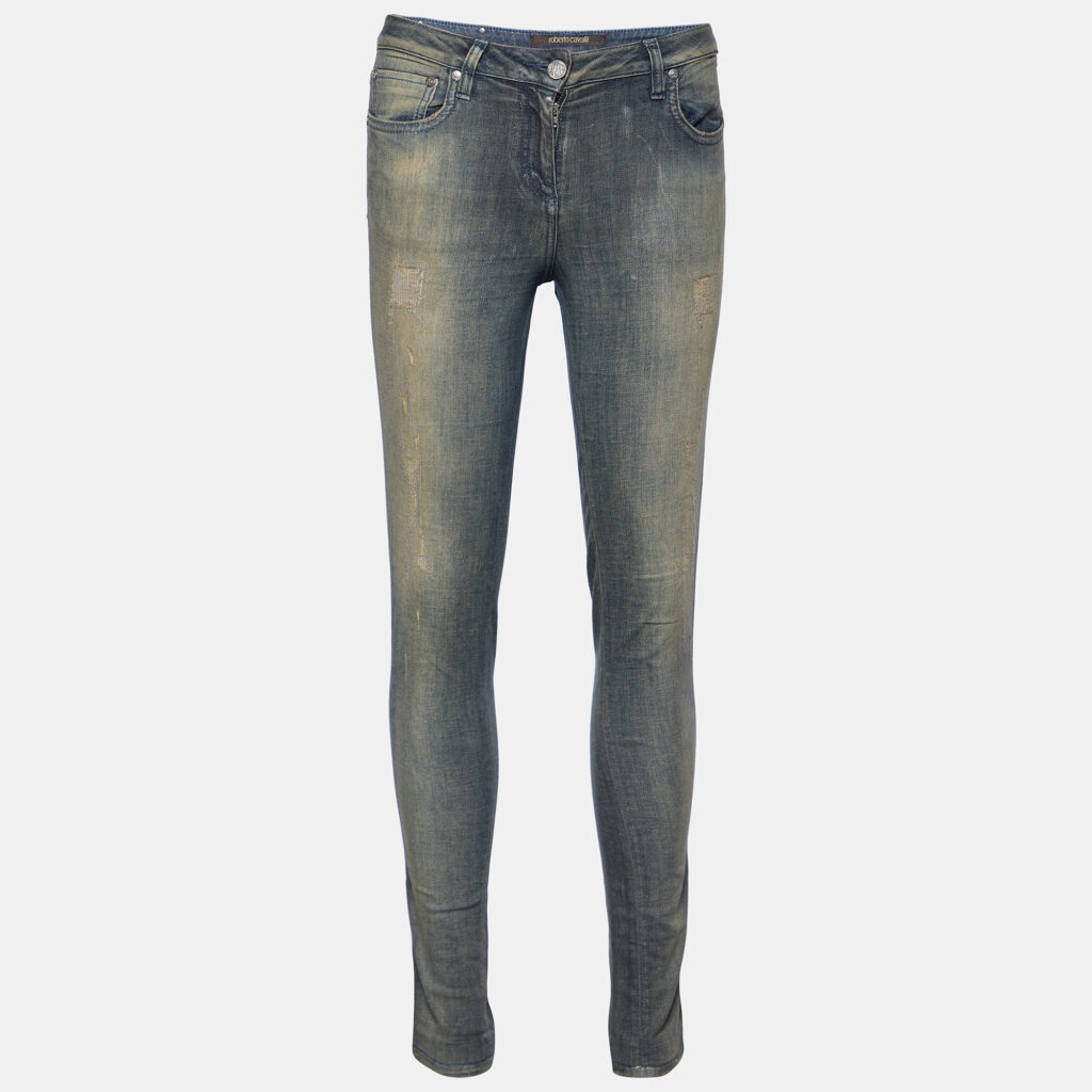 luxury-women-roberto-cavalli-used-clothes-p756345-005 Roberto Cavalli Light Blue Faded Denim Skinny Jeans M
