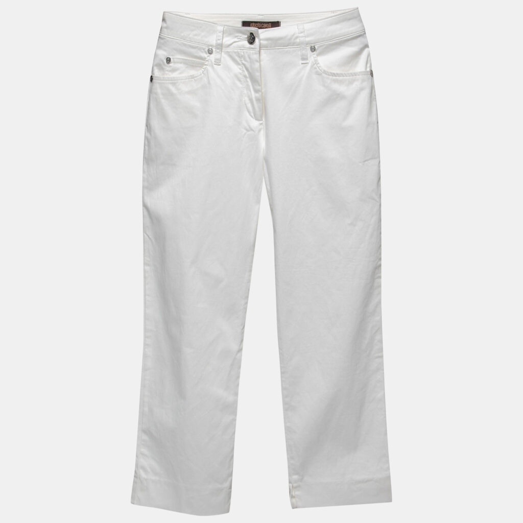 luxury-women-roberto-cavalli-used-clothes-p760978-006 Roberto Cavalli White Cotton Capri Pants S