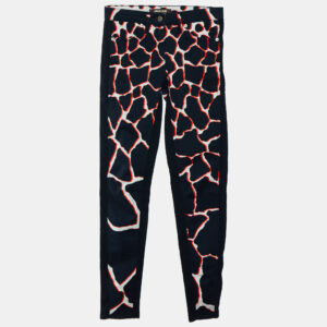 Roberto Cavalli Black Denim Printed Detail Skinny Jeans S