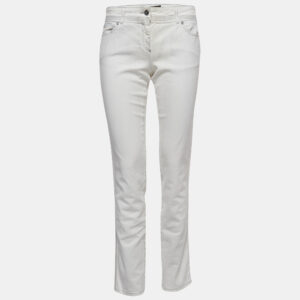 Roberto Cavalli White Patterned Denim Stitch Detailed  Jeans M Waist 30"