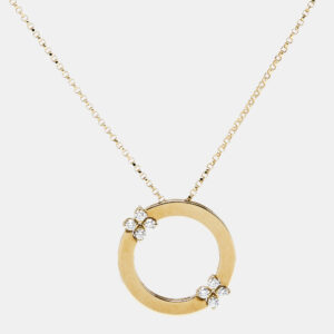 Roberto Coin Love in Verona Diamond 18k Yellow Gold Pendant Necklace