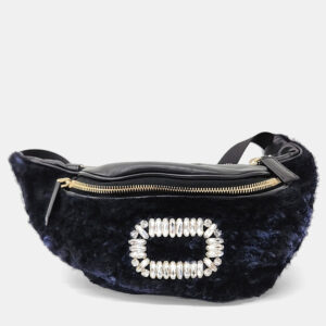 Roger Vivier Navy Blue Canvas and Leather belt bag