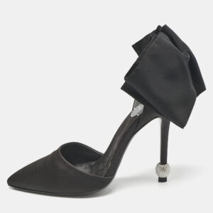 Roger Vivier Black Satin Crystal Embellished D'orsay Pumps Size 36