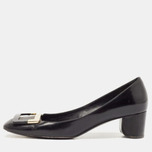 Roger Vivier Black Leather U Look Pumps Size 38.5