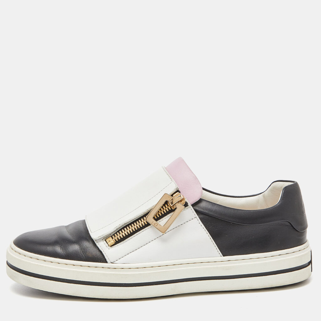 luxury-women-roger-vivier-used-shoes-p839010-003 Roger Vivier Tricolor Leather Sneaky Viv Zip Sneakers Size 36