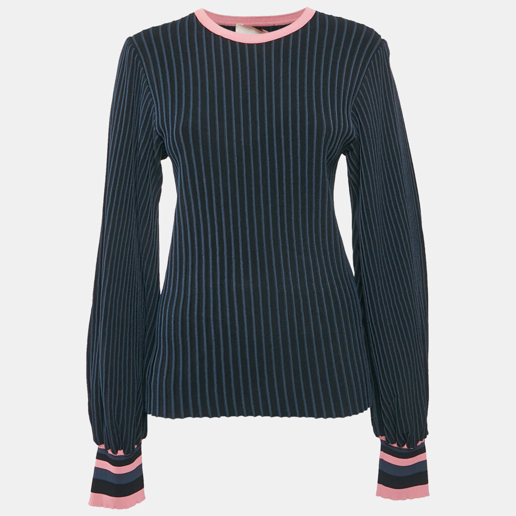 luxury-women-roksanda-ilincic-used-clothes-p1096297-002 Roksanda Black/Blue Stripe Jersey Sweater Top L