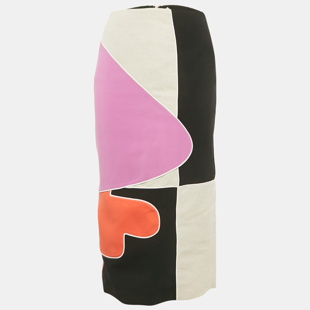 Roksanda Multicolor Colorblock Crepe Pencil Skirt S