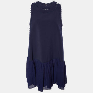 Roksanda Navy Blue Crepe Shift Dress L