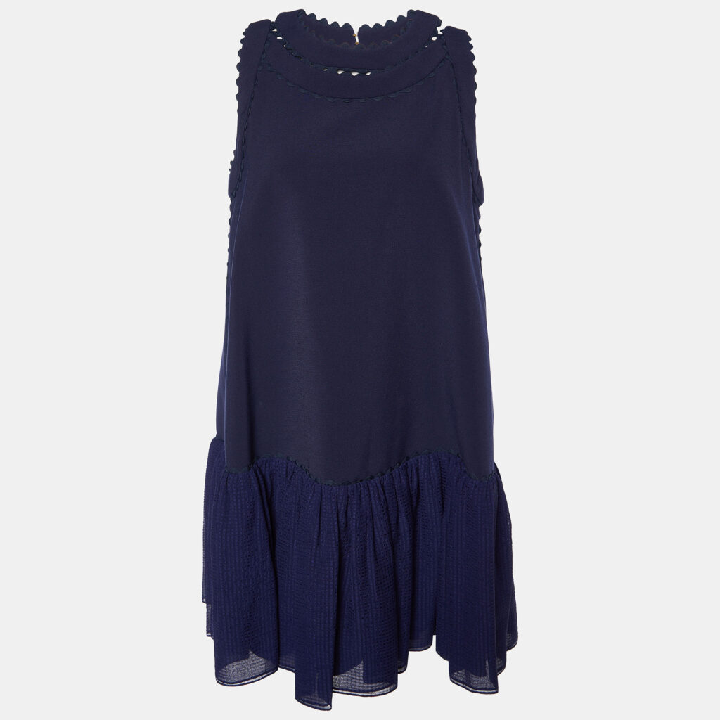 luxury-women-roksanda-ilincic-used-clothes-p858701-001 Roksanda Navy Blue Crepe Shift Dress L