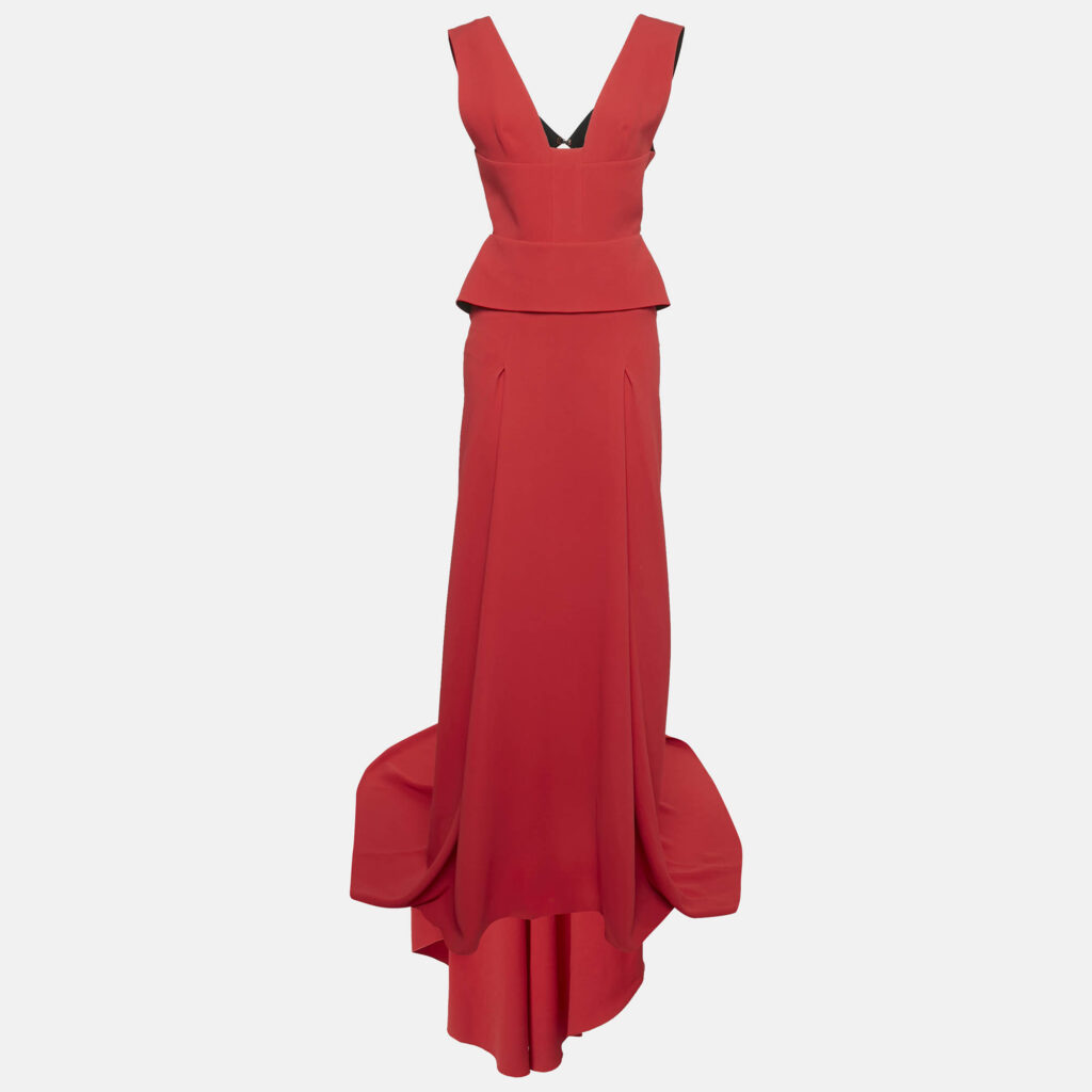 luxury-women-roland-mouret-new-clothes-p1152473-001 Roland Mouret Red Stretch Viscose Flared Lubelia Gown M