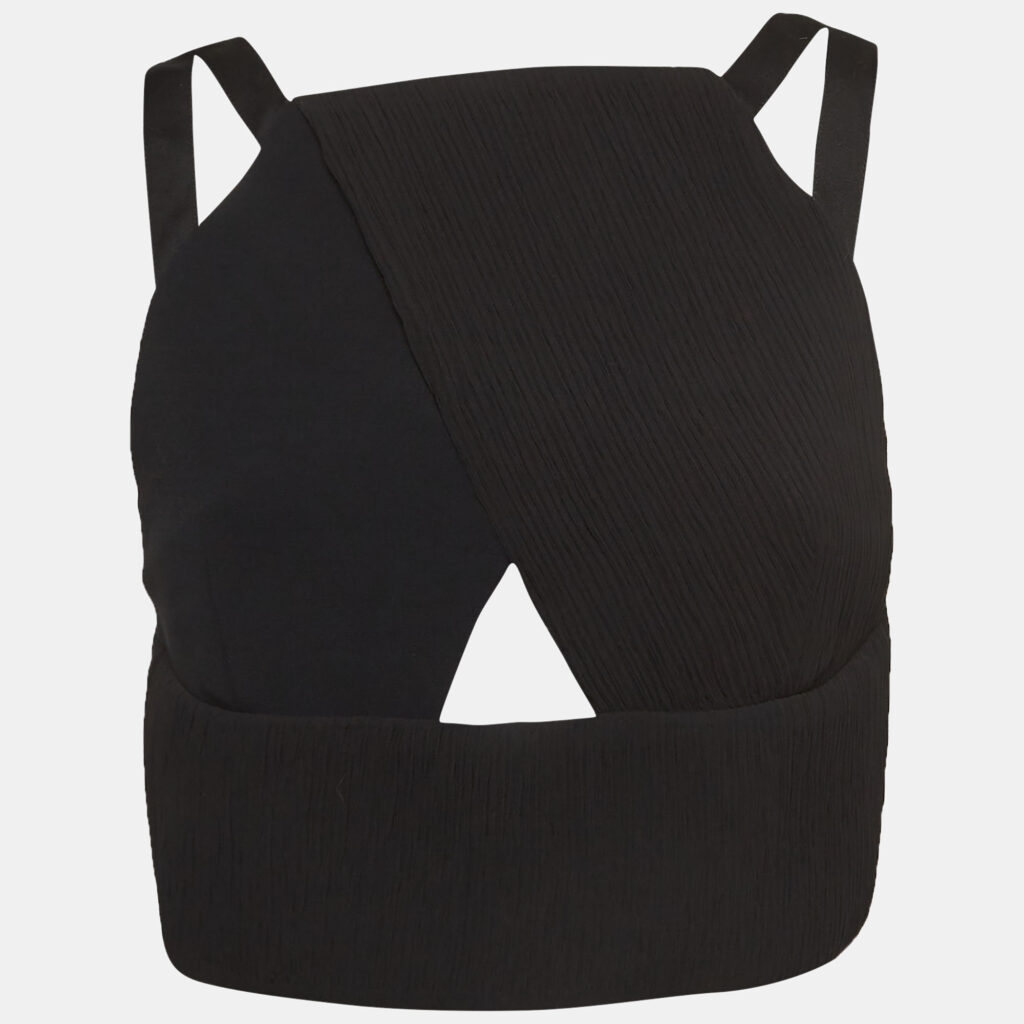 luxury-women-roland-mouret-new-clothes-p961624-002 Roland Mouret Black Rippled Chiffon and Stretch Crepe Maida Crop Top L