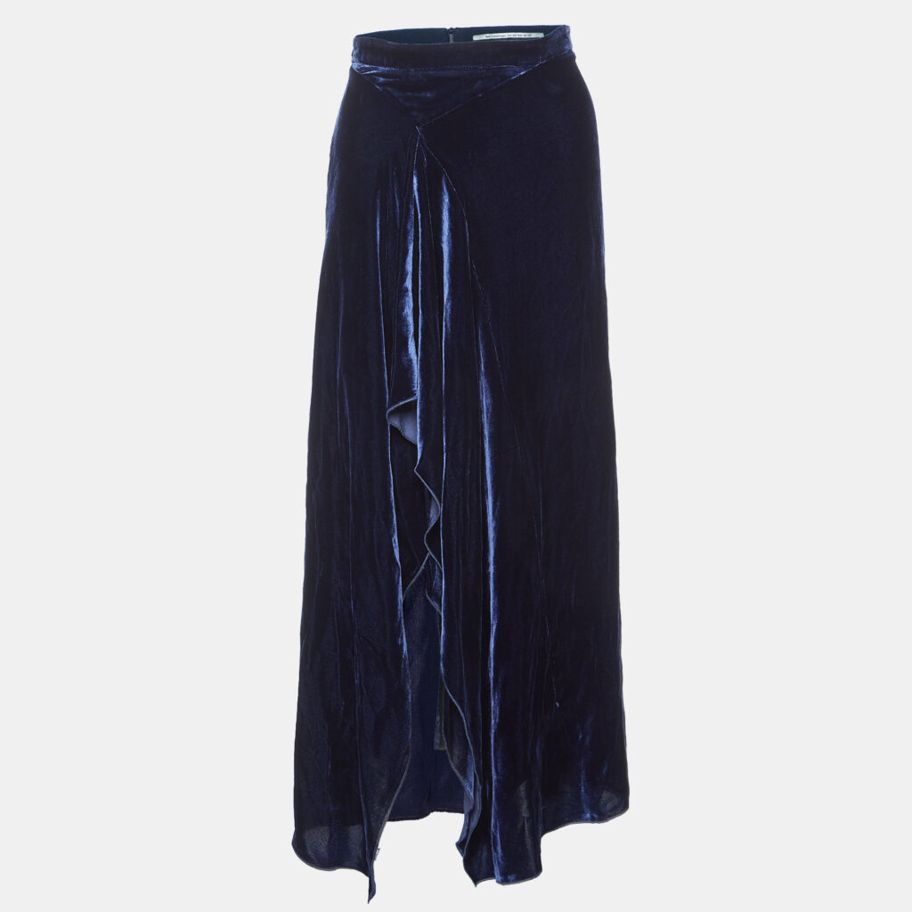 luxury-women-roland-mouret-new-clothes-p999472-004 Roland Mouret Navy Blue Velvet Haxby Midi Skirt M