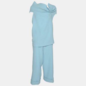 Roland Mouret Light Blue Wool Top and Pants Set M