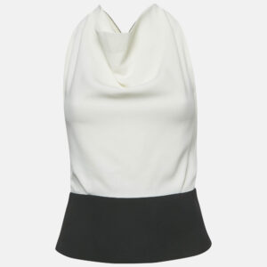 Roland Mouret Monochrome Crepe Halter Neck Top S