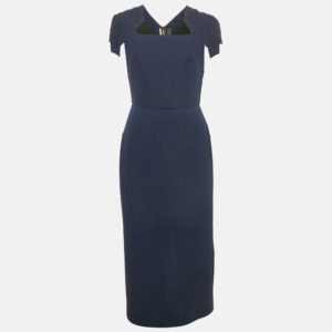 Roland Mouret Blue Wool Sheath Dress M