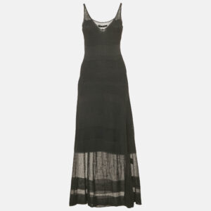 Roland Mouret Black Stretch Knit Flared Maxi Dress M