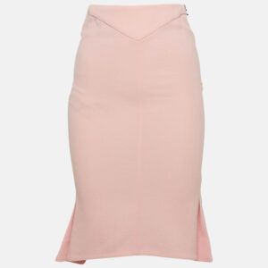 Roland Mouret Pink Wool Pleated Pencil Skirt S