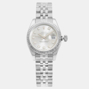 Rolex Silver Stainless Steel Datejust 179174 Automatic Women's Wristwatch 26 mm