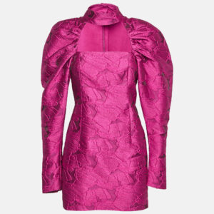 ROTATE Birger Christensen Pink Cut-Out Kaya Jacquard Mini Dress S