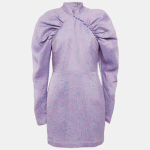 ROTATE Birger Christensen Purple Jaquard Mini Dress M