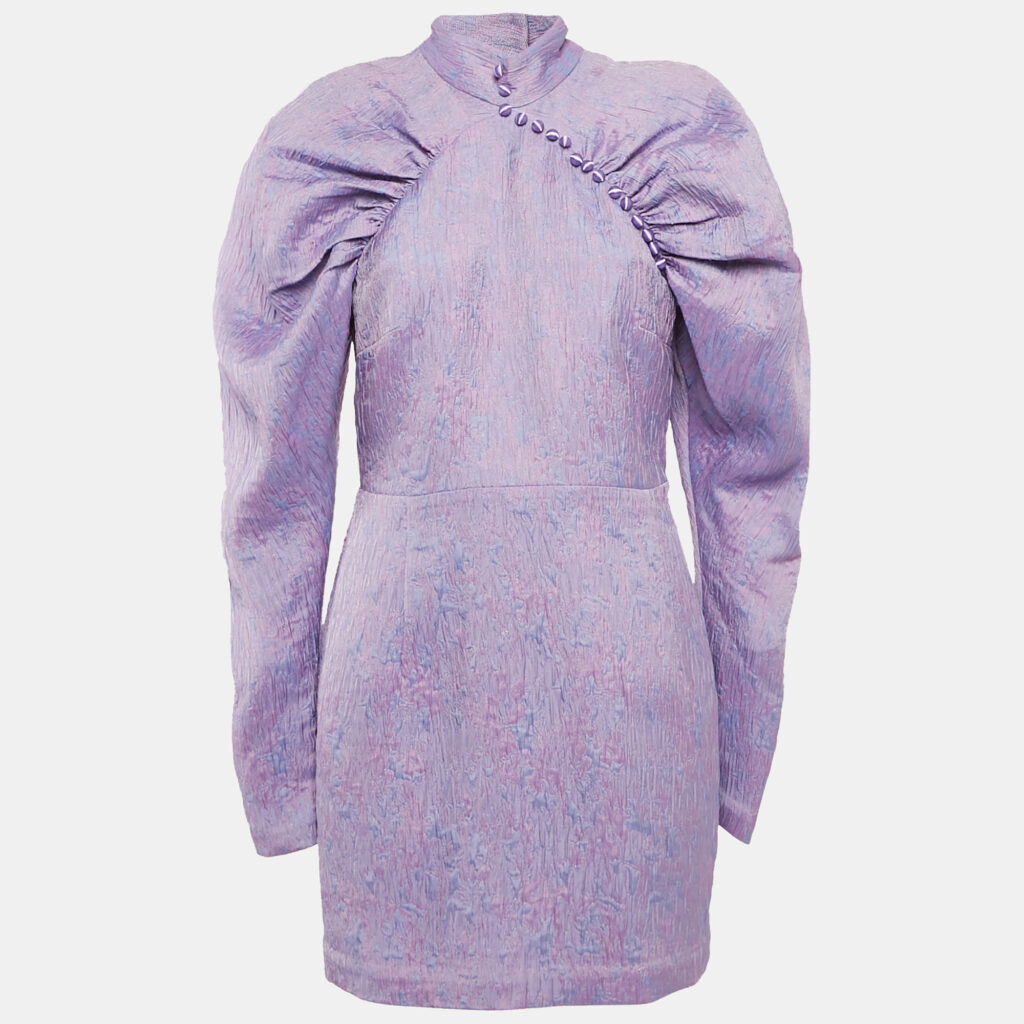 luxury-women-rotate-birger-christensen-used-clothes-p1168334-006 ROTATE Birger Christensen Purple Jaquard Mini Dress M