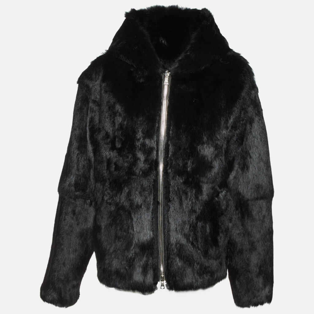 luxury-women-rta-new-clothes-p1114563-001 RtA Black Real Fur Zip-Up Hoodie L