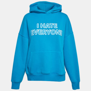 Rumor Blue "I Hate Everyone" Intarsia Cotton Knit Hoodie S