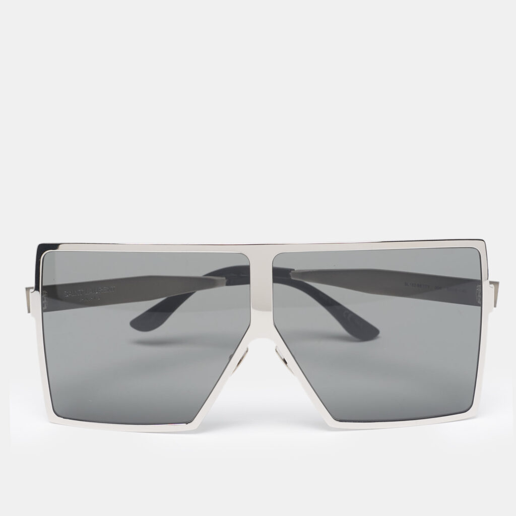 luxury-women-saint-laurent-paris-used-accessories-p1073543-001 Saint Laurent Silver Tone/Grey SL182 Betty Shield Sunglasses