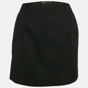 Saint Laurent Black Wool Mini Skirt M