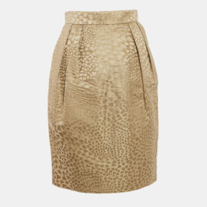 Saint Laurent Vintage Beige Jacquard Short Skirt M