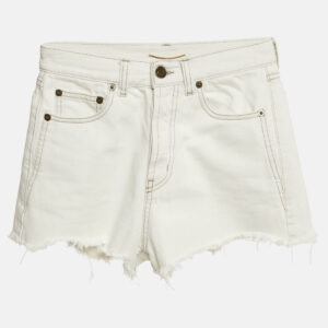 Saint Laurent Light Grey Raw Edge Shorts XS Waist 24"