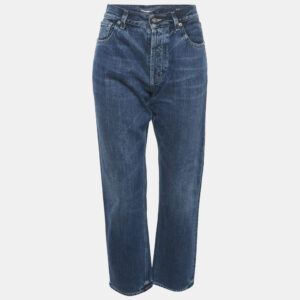 Saint Laurent Paris Blue Faded Denim Straight Leg Jeans L Waist 31"