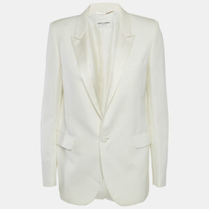 Saint Laurent Off-White Wool Single Breasted Blazer M