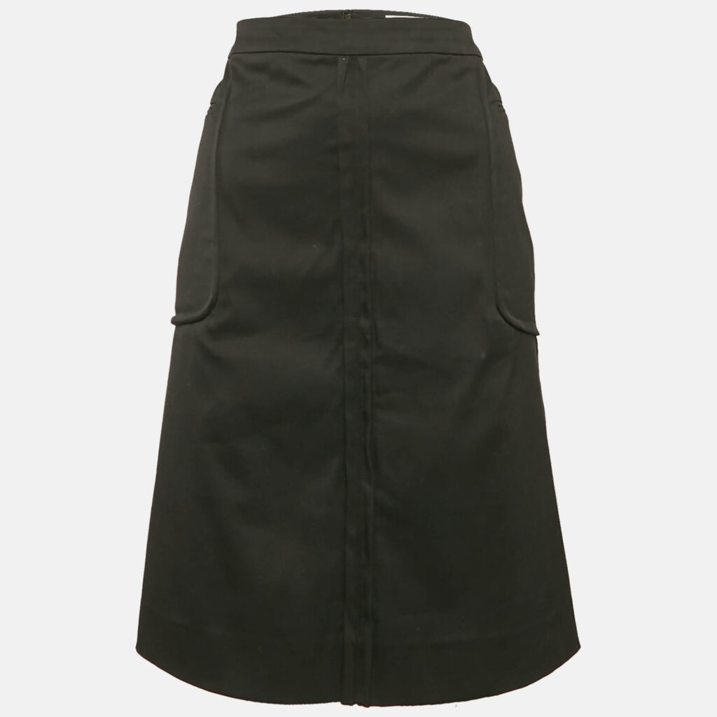 Saint Laurent Paris Black Cotton Short Skirt L