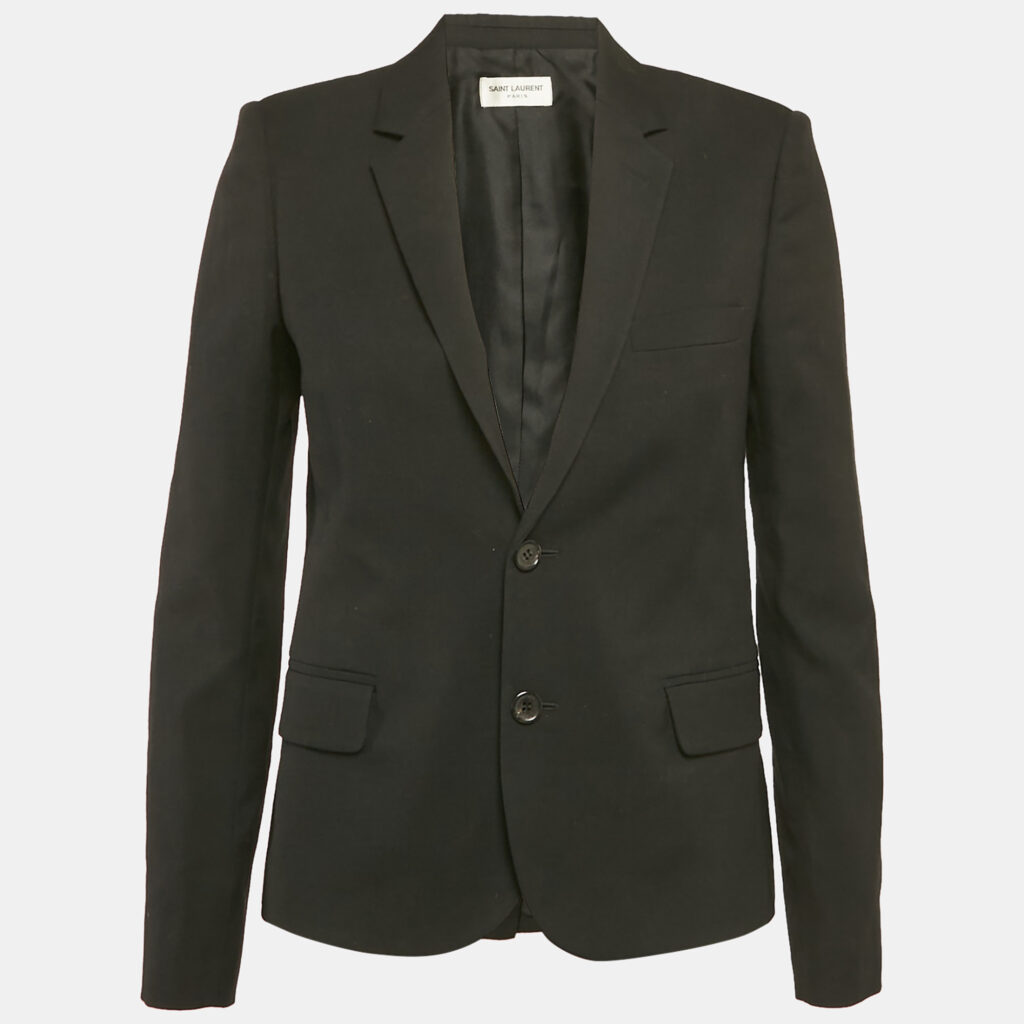 luxury-women-saint-laurent-paris-used-clothes-p1165181-001 Saint Laurent Black Wool Single Breasted Blazer M