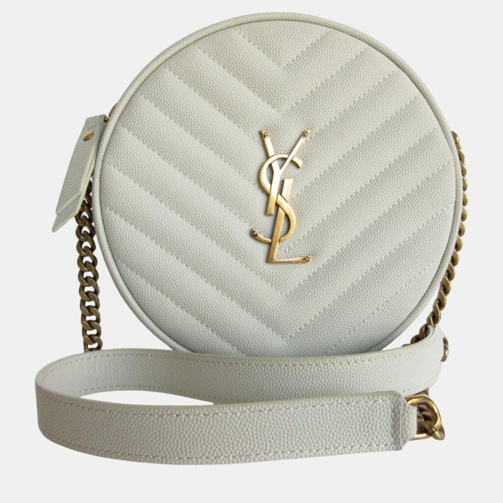 Saint Laurent Ivory Leather Shoulder Bag