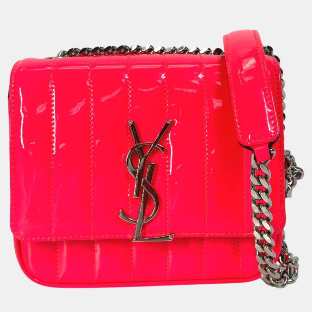 luxury-women-saint-laurent-paris-used-handbags-p1091991-001 Saint Laurent Pink Leather Chain Crossbody Bag