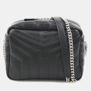 Saint Laurent Black Leather Lulu Shoulder Bag