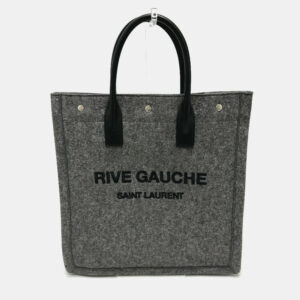 Saint Laurent Gray/Black Shoulder Tote Bag