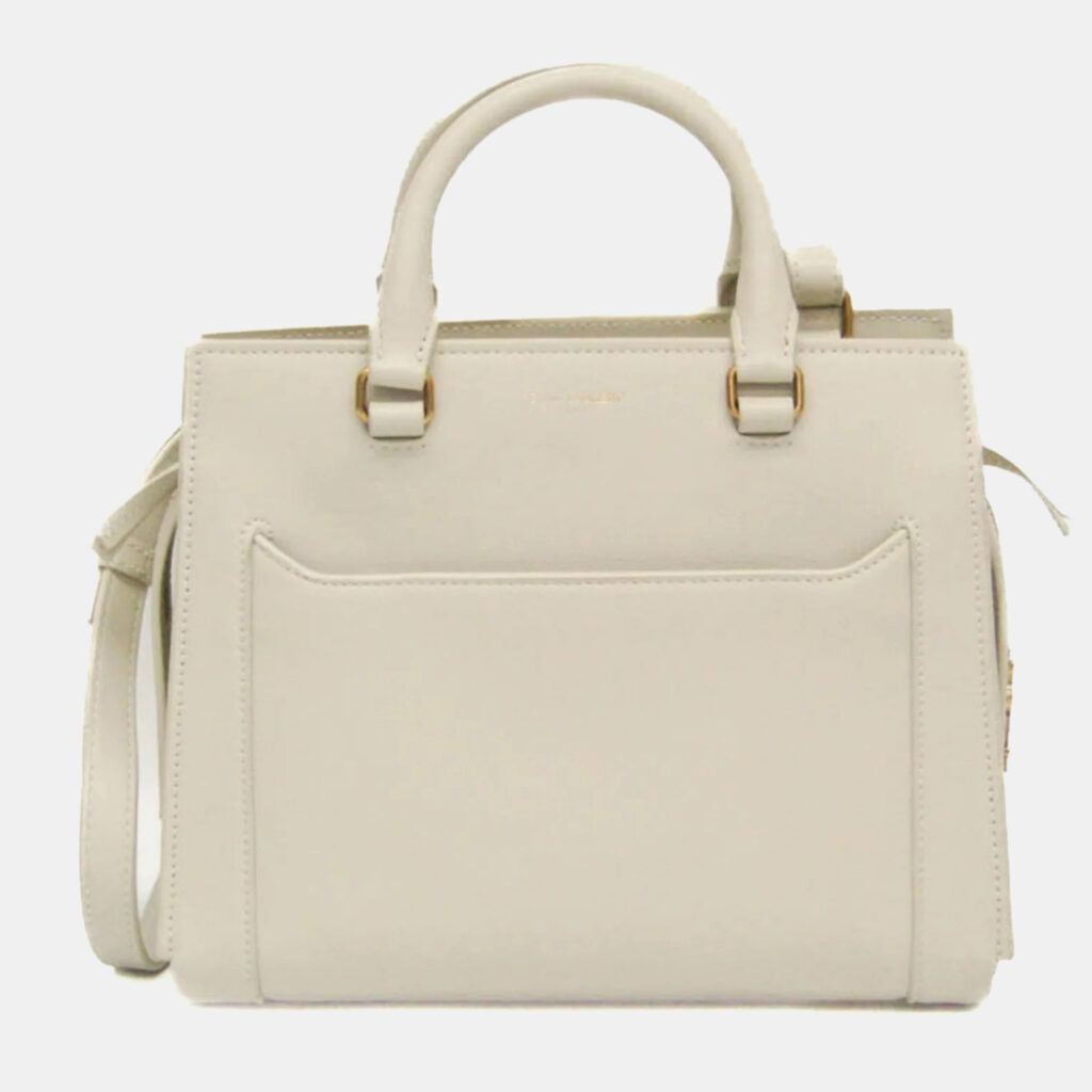 luxury-women-saint-laurent-paris-used-handbags-p1127011-018 Saint Laurent Paris White Leather Small Eastside Handbag