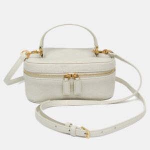 Saint Laurent Off-White Leather Shoulder Vanity Bag