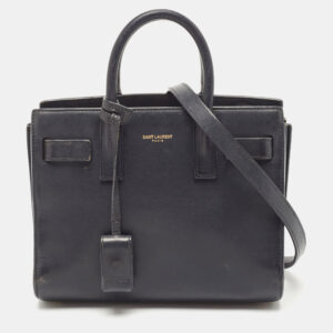 saint laurent black leather nano classic sac de jour tote