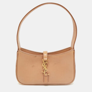 Saint Laurent Tan Leather Mini LE 5 &Agrave; 7 Bag