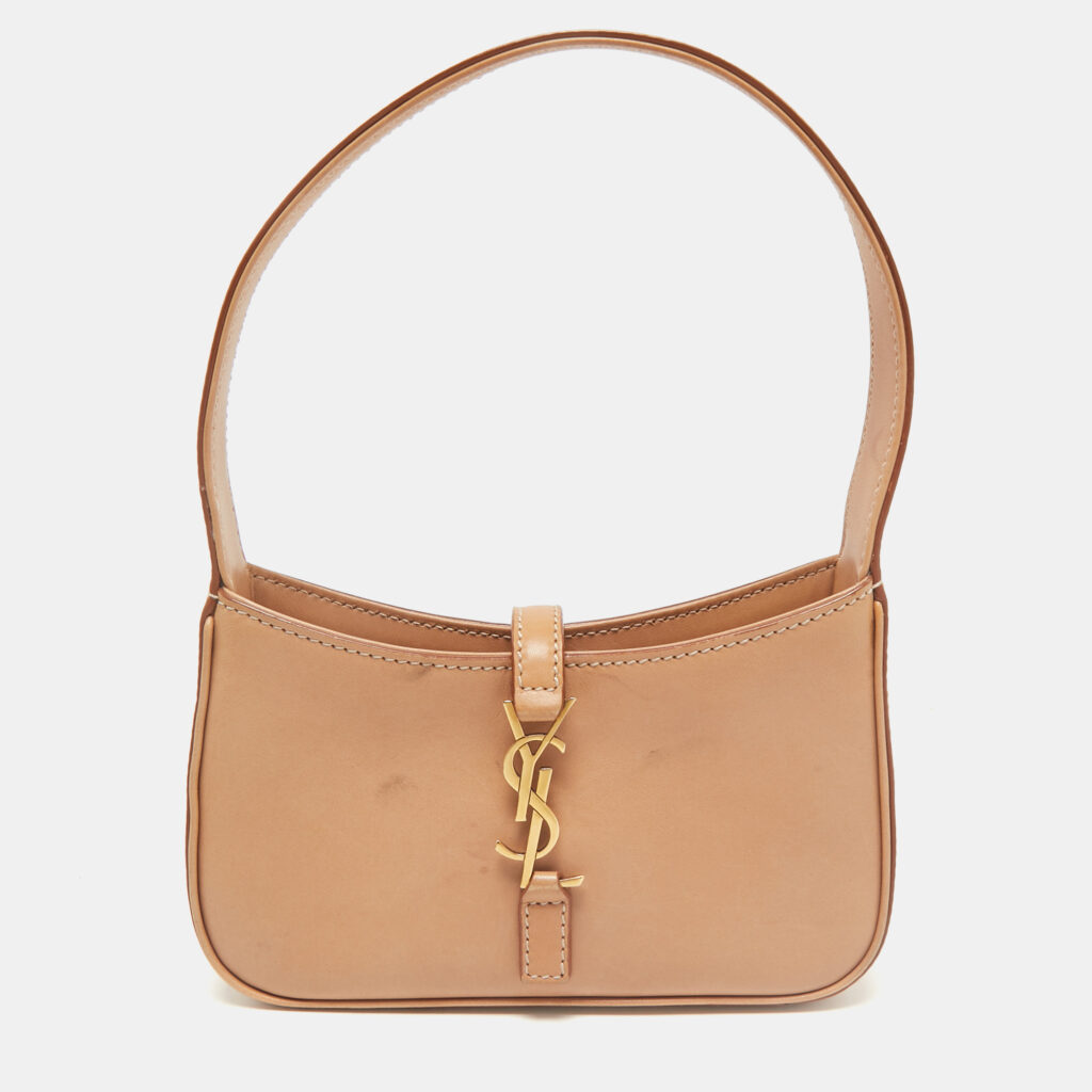 luxury-women-saint-laurent-paris-used-handbags-p1165070-013 Saint Laurent Tan Leather Mini LE 5 À 7 Bag