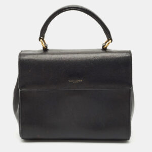 saint laurent black leather small moujik top handle bag