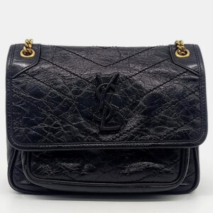 Saint Laurent Paris Black Leather Niki Baby Chain Shoulder Bag