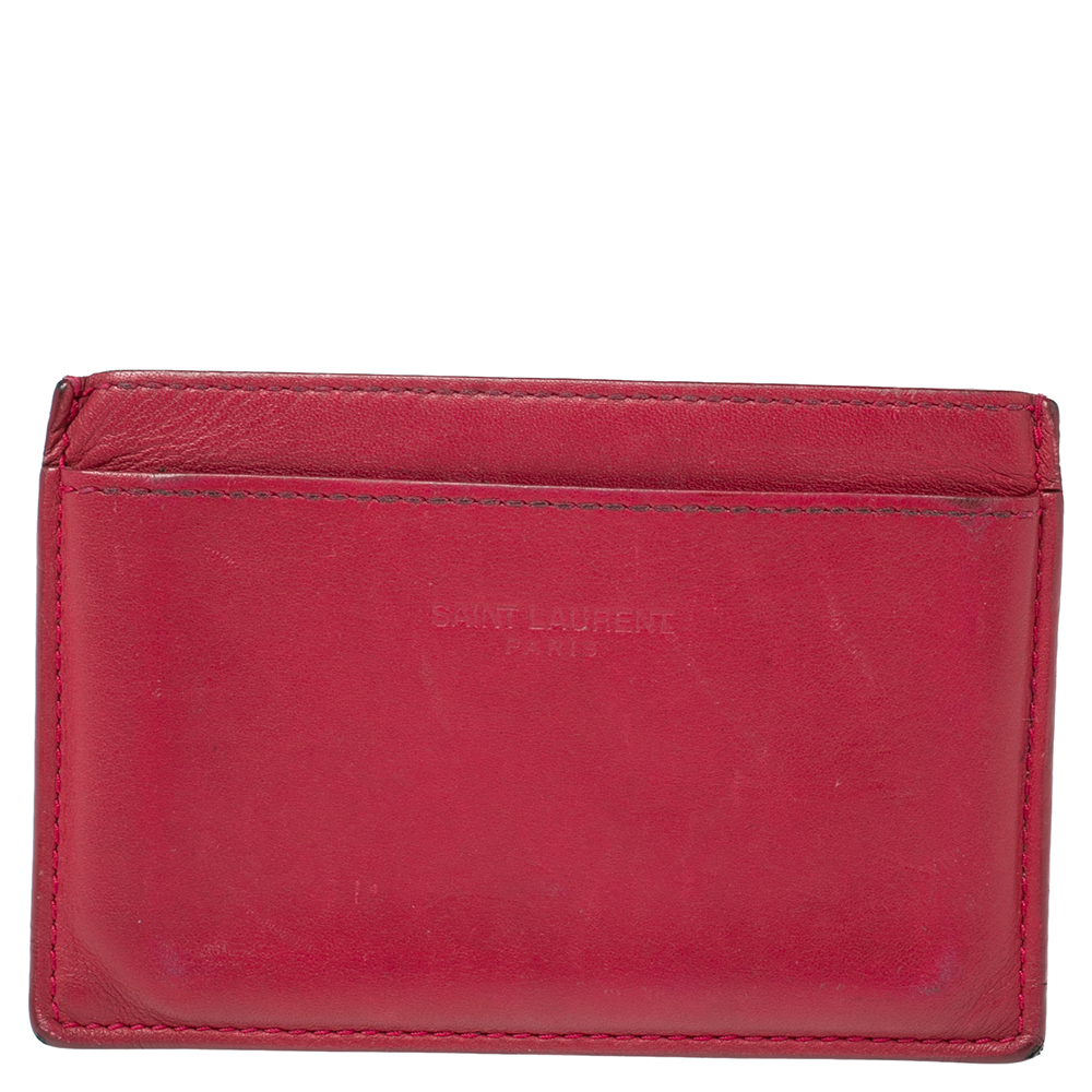 luxury-women-saint-laurent-paris-used-handbags-p494819-011 Saint Laurent Fuchsia Leather Card Holder