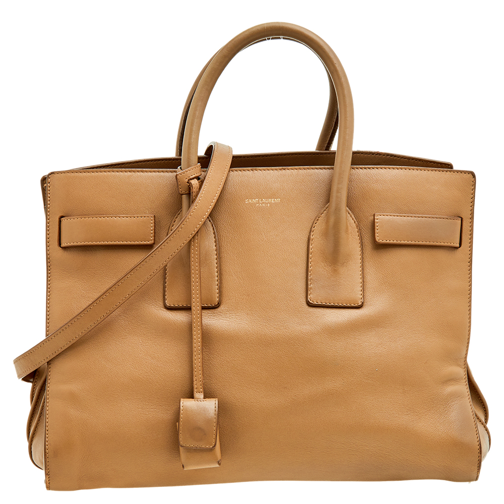 luxury-women-saint-laurent-paris-used-handbags-p540730-009-2 Saint Laurent Beige Leather Large Sac De Jour Tote