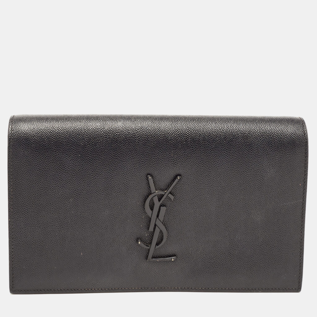 luxury-women-saint-laurent-paris-used-handbags-p890512-021 Saint Laurent Black Leather Kate Clutch