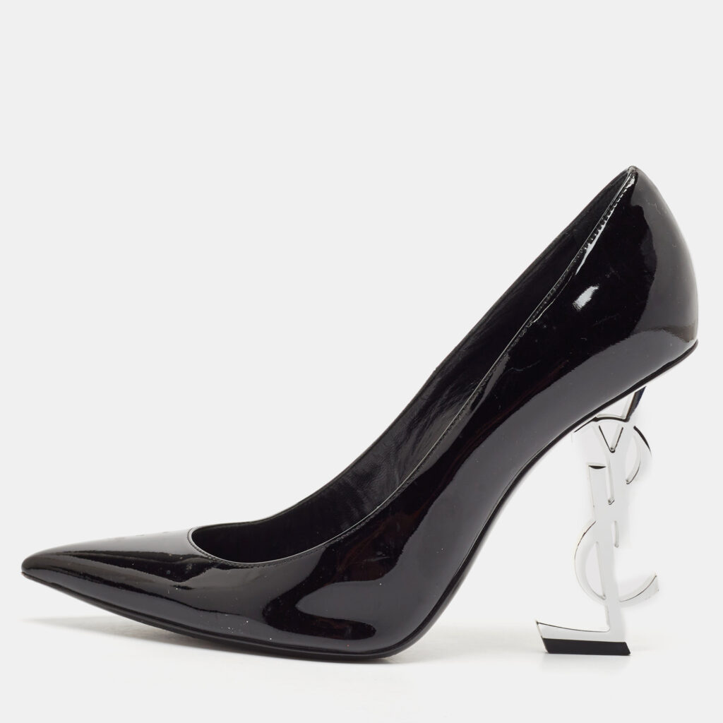 luxury-women-saint-laurent-paris-used-shoes-p1112483-008 Saint Laurent Black Patent Leather Opyum Pumps Size 38